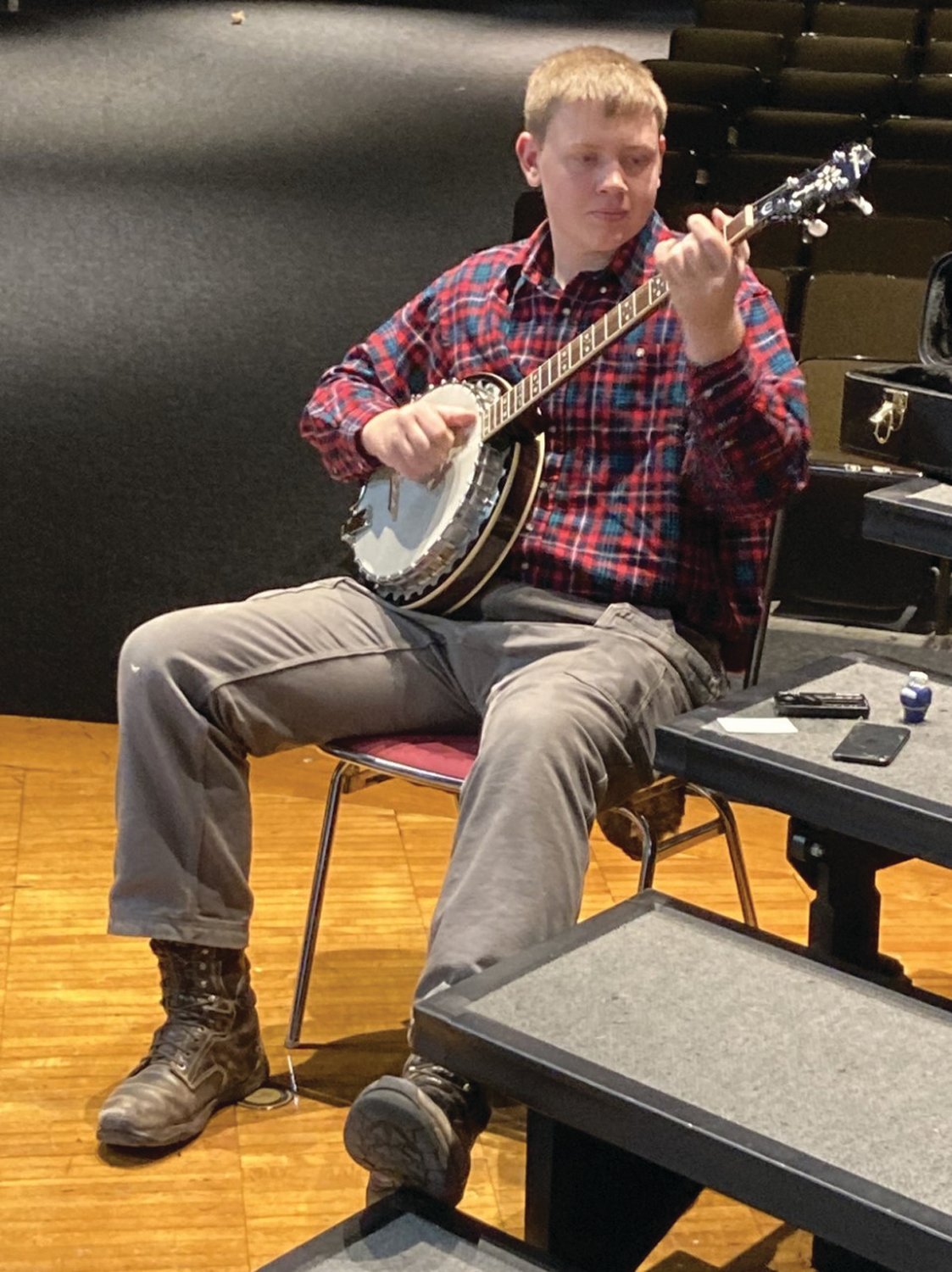 APPALACHIAN STRINGS: JHS senior Domenic Whitten will be strumming his banjo next Wednesday night during the JHS Holiday Concert.
